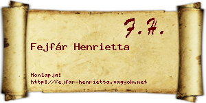Fejfár Henrietta névjegykártya